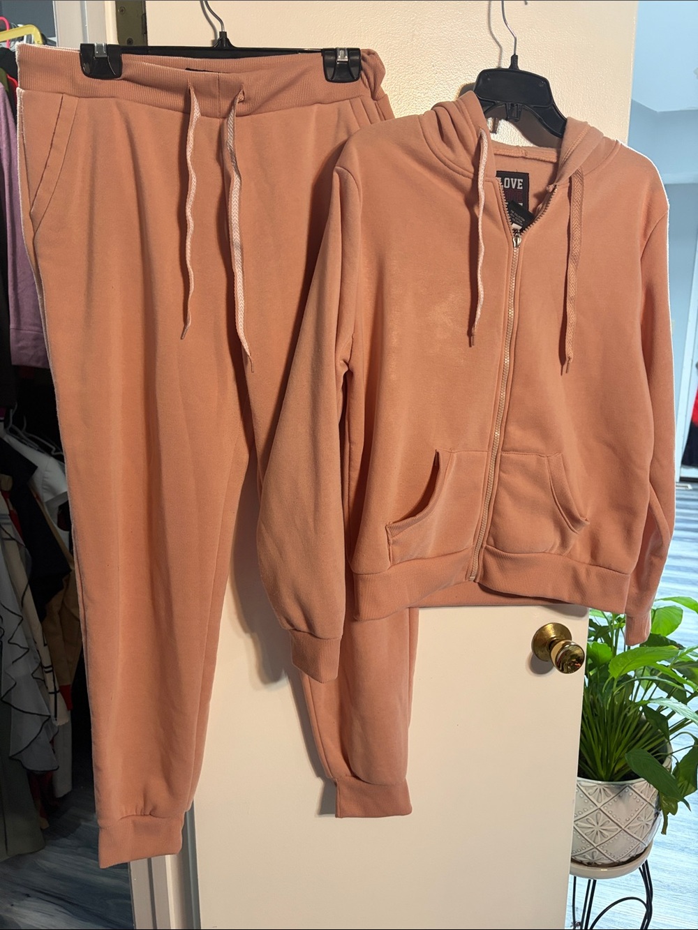 Love Zip Hoodie & Jogger Set in Blush